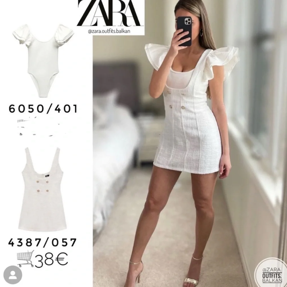 Zara NWT white ruffle bodysuit - Picture 4 of 6